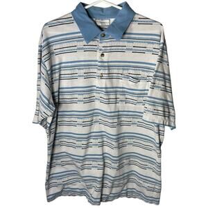 Classics by Palmland Men’s 2XL Blue and White Short Sleeve Polo